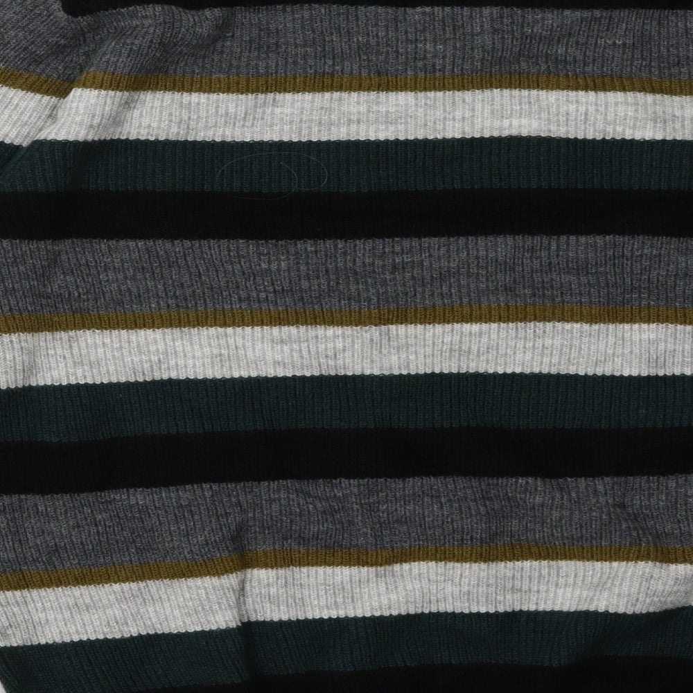 Marks and Spencer Mens Grey Striped  Pullover Sweatshirt Size L