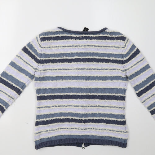 B.C. Best Connections Womens Blue Striped  Jacket  Size 14