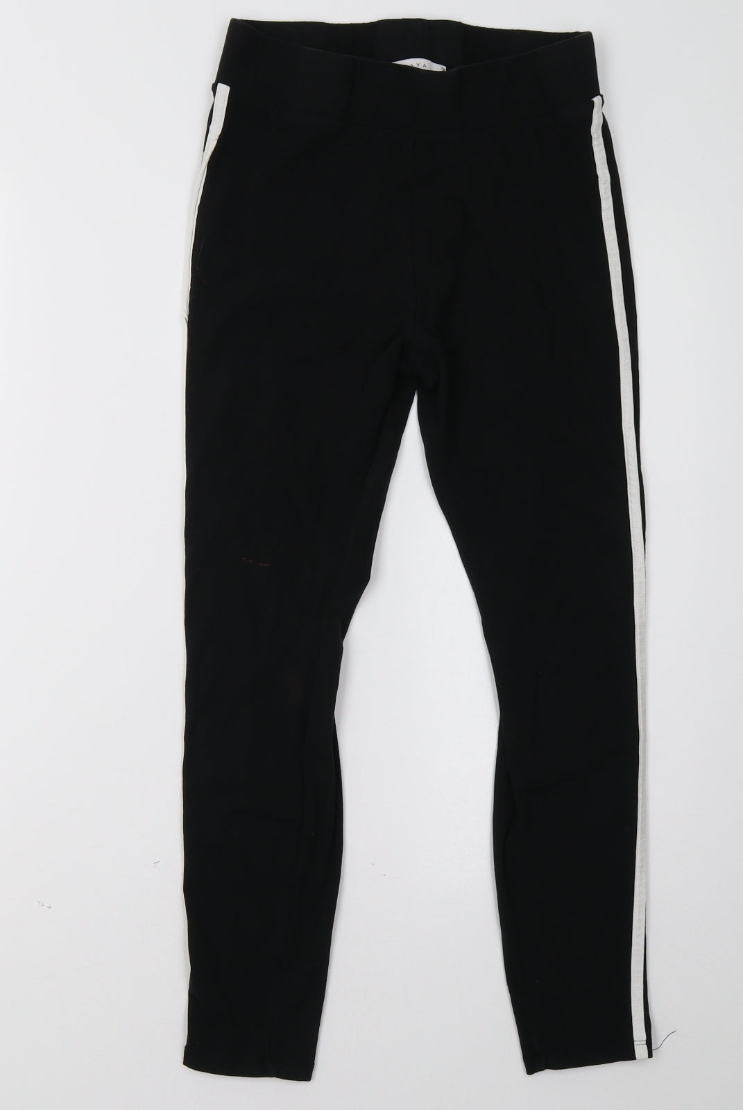 Matalan Womens Black Striped   Leggings Size 10 L28 in