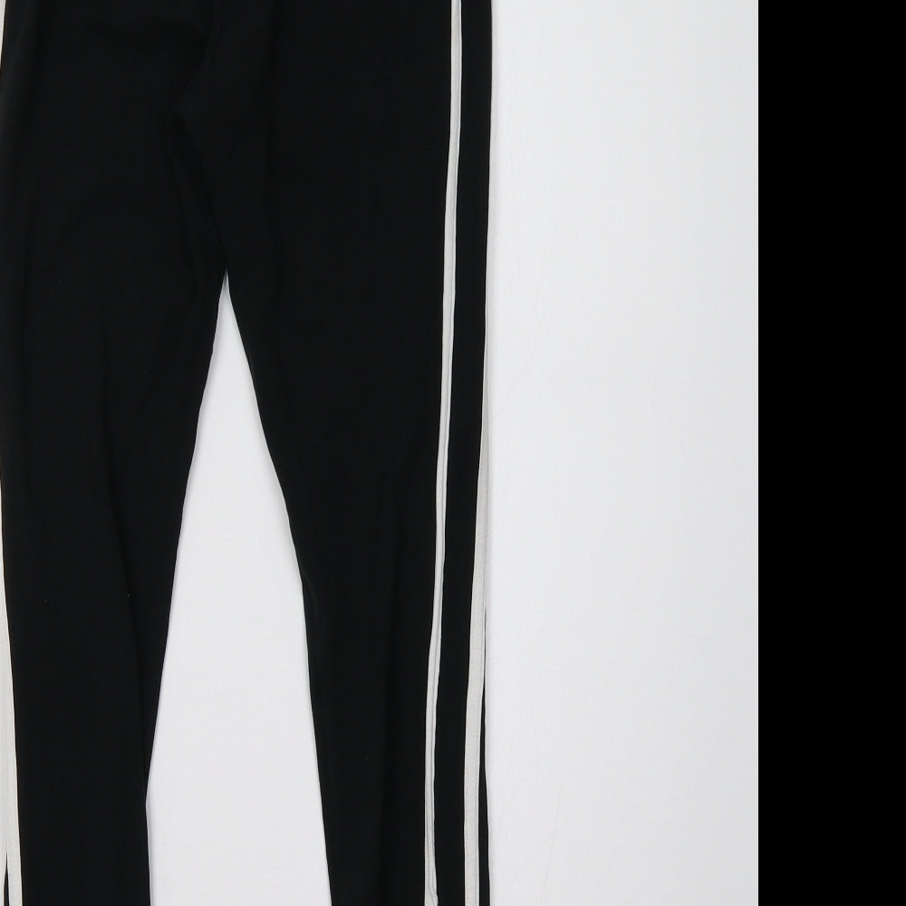 Matalan Womens Black Striped   Leggings Size 10 L28 in