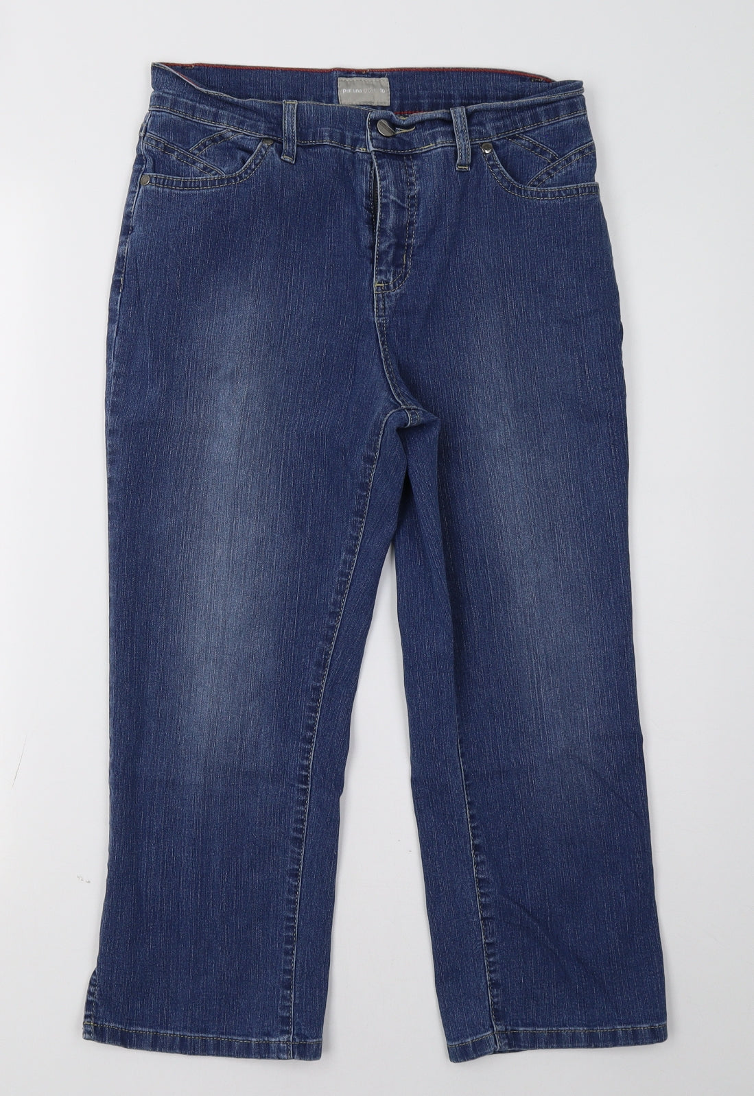 Marks and Spencer Womens Blue  Denim Cropped Jeans Size 10 L25 in