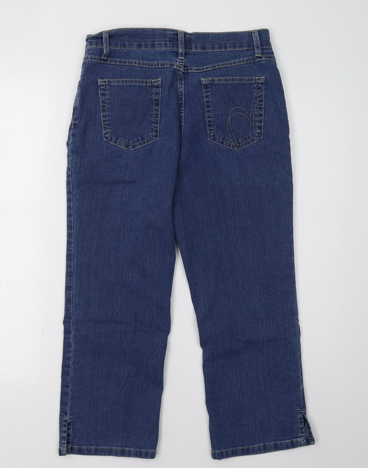 Marks and Spencer Womens Blue  Denim Cropped Jeans Size 10 L25 in