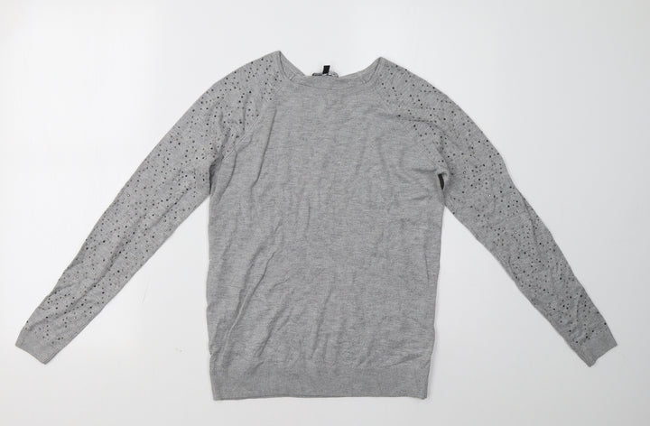 Warehouse Womens Grey   Pullover Sweatshirt Size 10