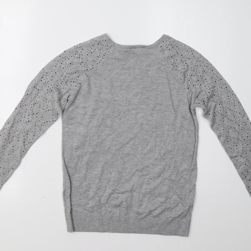 Warehouse Womens Grey   Pullover Sweatshirt Size 10