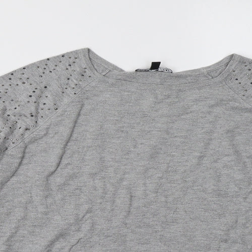 Warehouse Womens Grey   Pullover Sweatshirt Size 10