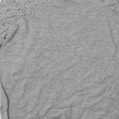 Warehouse Womens Grey   Pullover Sweatshirt Size 10