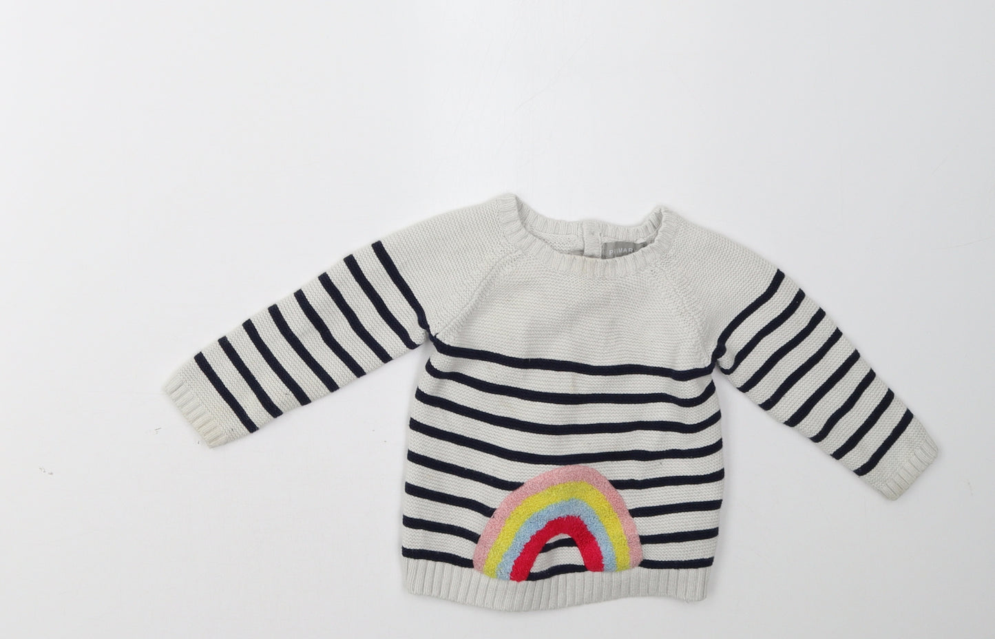 Primark Girls Blue Striped  Pullover Jumper Size 18-24 Months