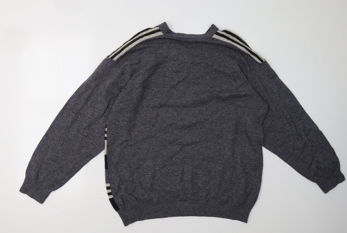 Jaeger Mens Green Striped  Pullover Sweatshirt Size L