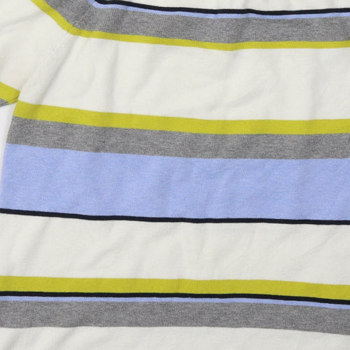Sainsburys Womens White Striped  Pullover Sweatshirt Size 14
