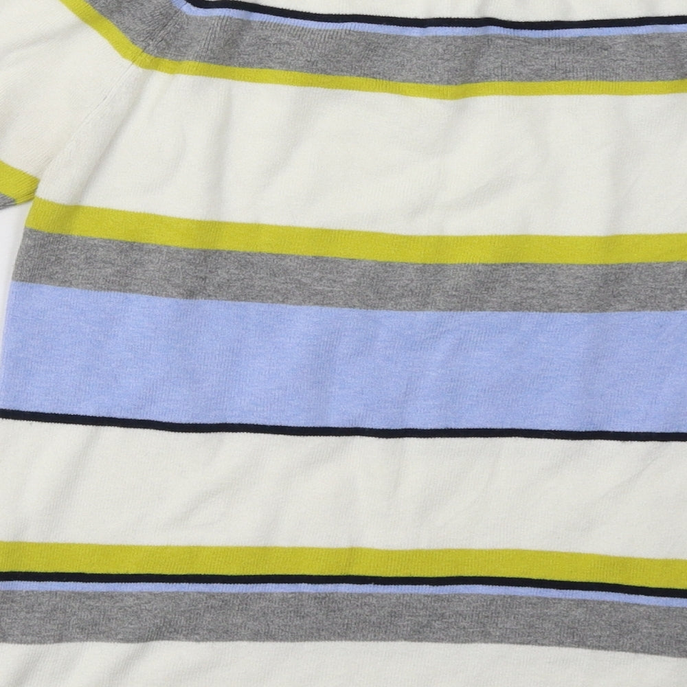 Sainsburys Womens White Striped  Pullover Sweatshirt Size 14