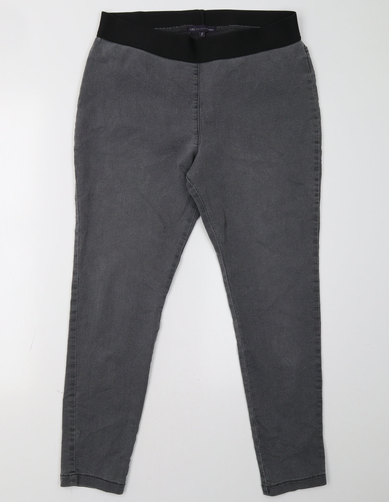 Marks and Spencer Womens Grey   Jegging Trousers Size 14 L28 in