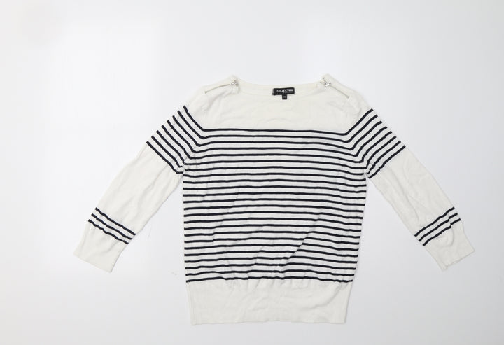 Debenhams Womens Blue Striped Pullover Sweatshirt Size 14