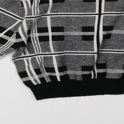 Primark Womens Grey Check  Pullover Sweatshirt Size 8  - cropped