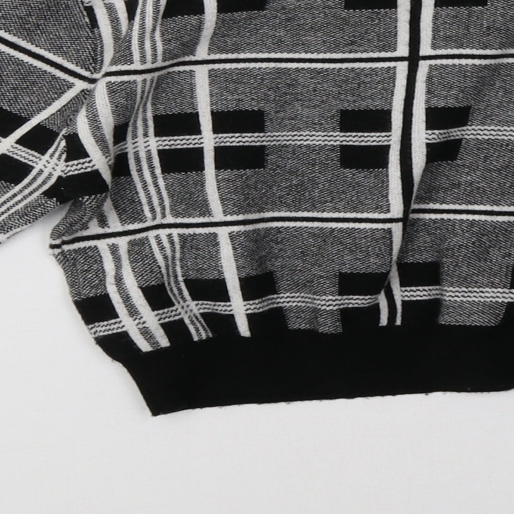 Primark Womens Grey Check  Pullover Sweatshirt Size 8  - cropped