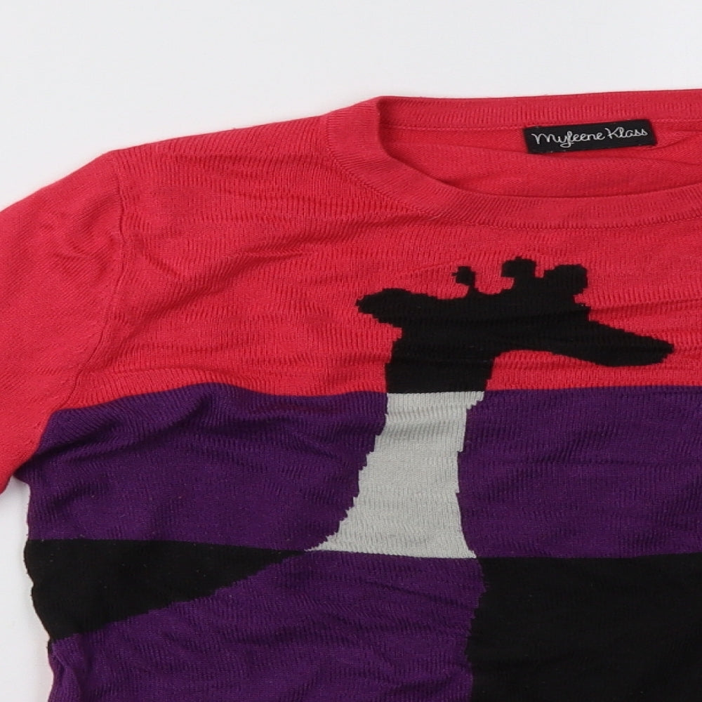 myleene klass Womens Pink Striped  Pullover Sweatshirt Size 10