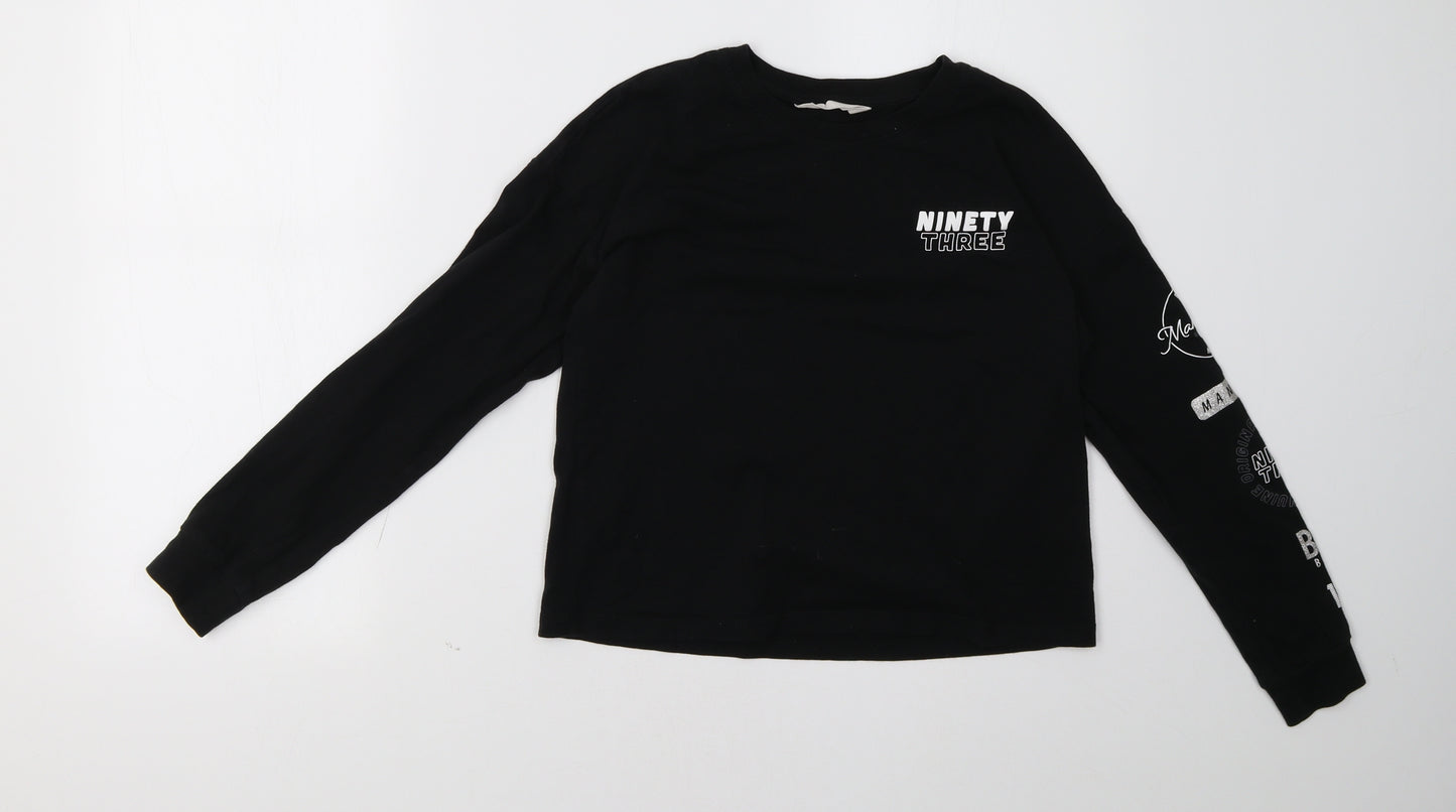 H&M Girls Black   Pullover Sweatshirt Size 12 Years