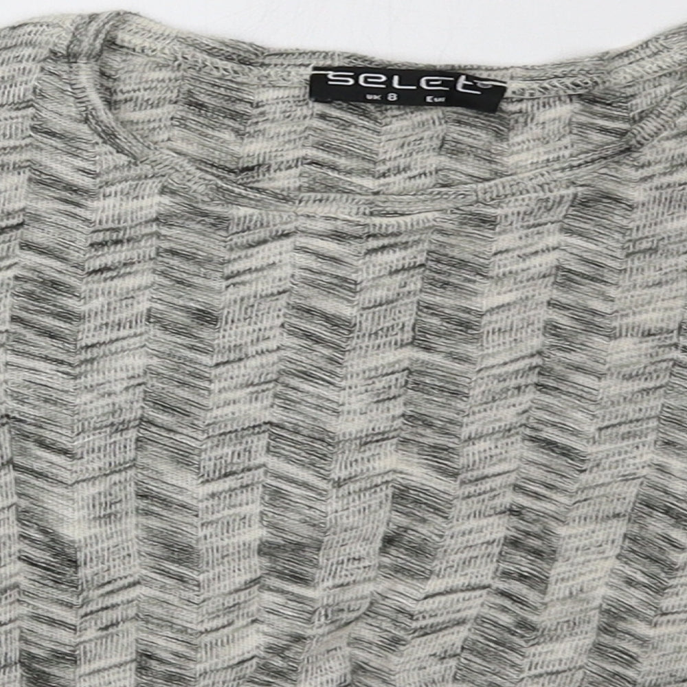 Select Womens Grey   Cropped T-Shirt Size 8