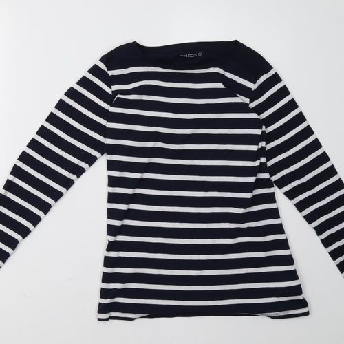 NEXT Womens Blue Striped  Pullover Sweatshirt Size 8