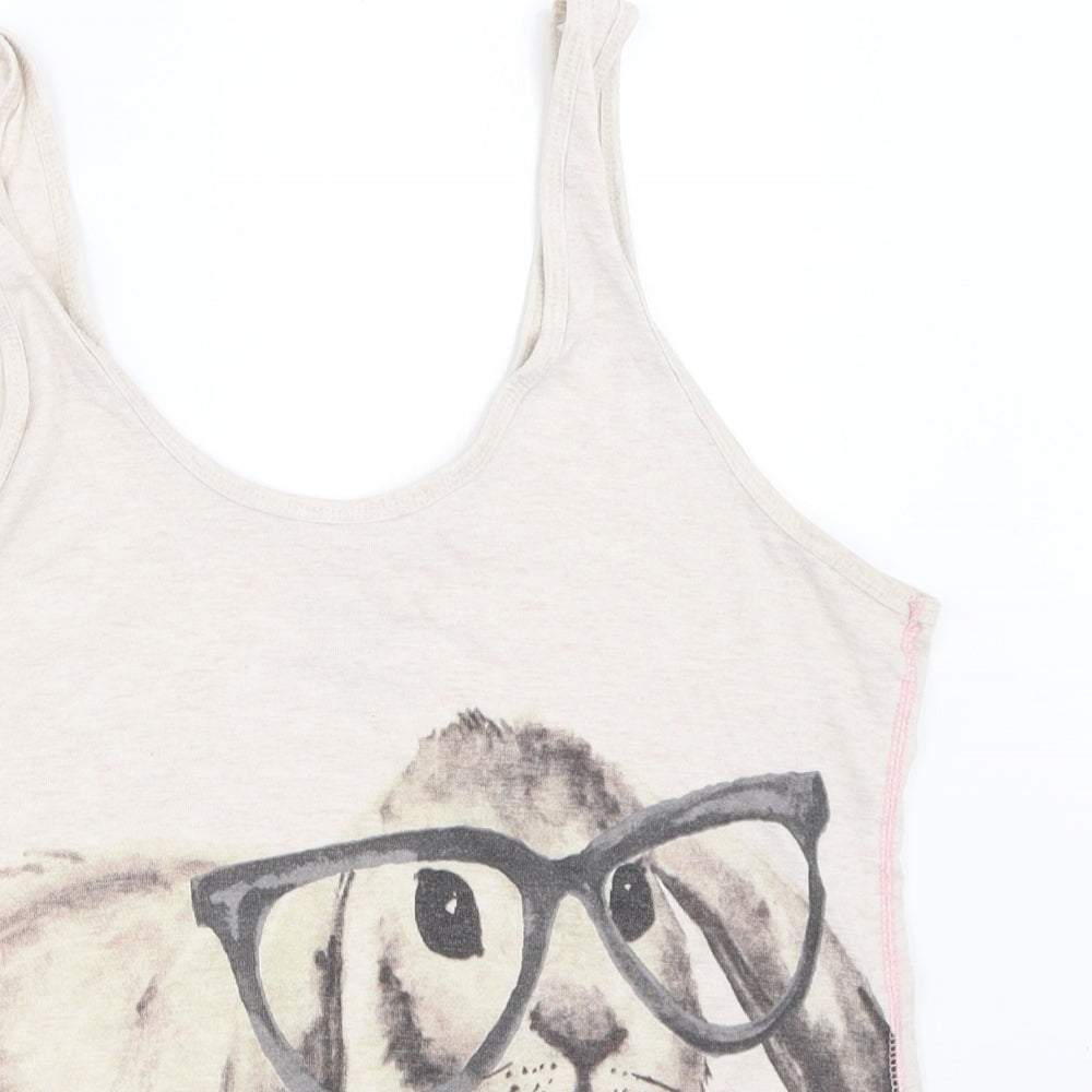 Primark Womens Beige Solid  Top Pyjama Top Size 14