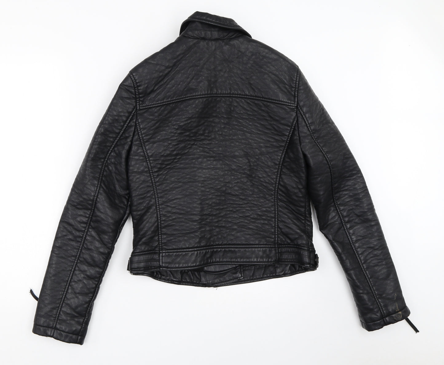 Topshop Womens Black   Biker Coat Size 12