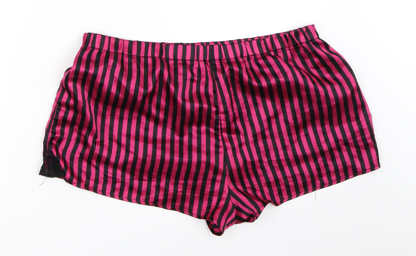 George Womens Pink Striped Satin Top Sleep Shorts Size 16