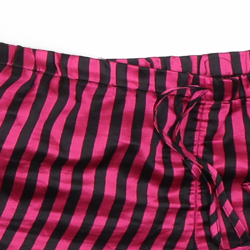 George Womens Pink Striped Satin Top Sleep Shorts Size 16