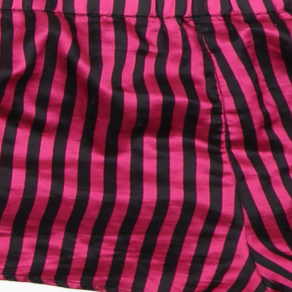 George Womens Pink Striped Satin Top Sleep Shorts Size 16