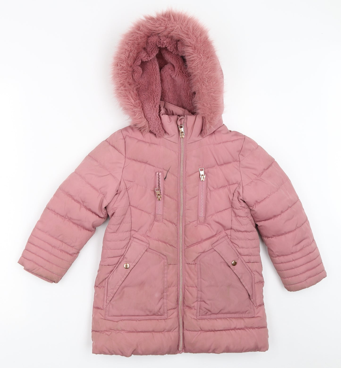 George Girls Pink   Puffer Jacket Coat Size 4-5 Years