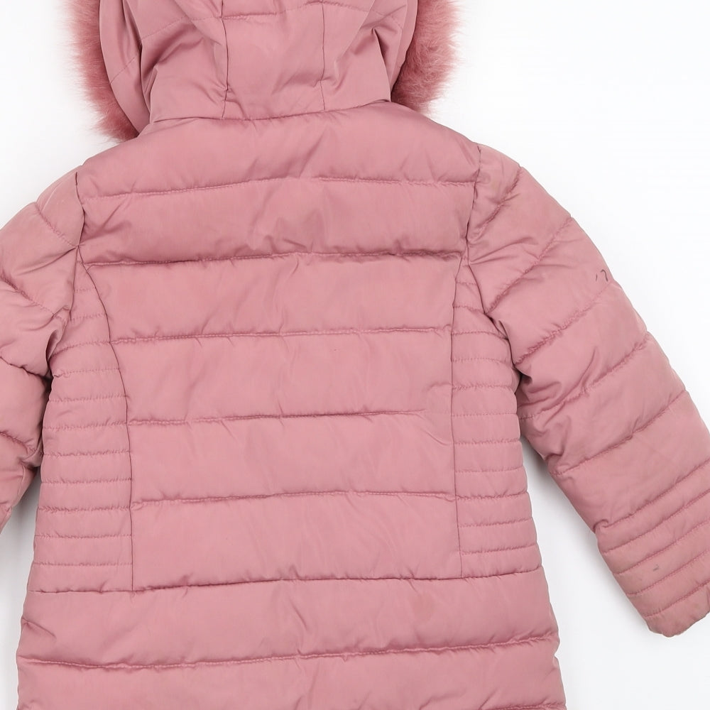 George Girls Pink   Puffer Jacket Coat Size 4-5 Years