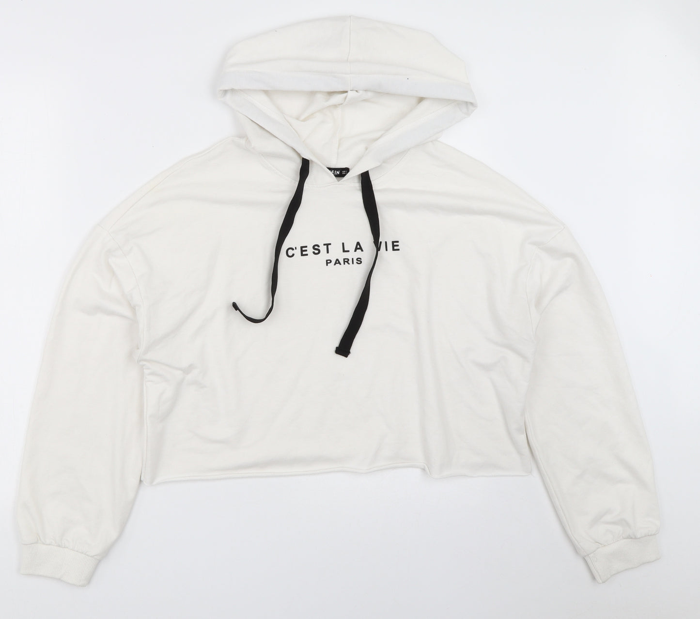 SheIn Womens White   Pullover Hoodie Size L