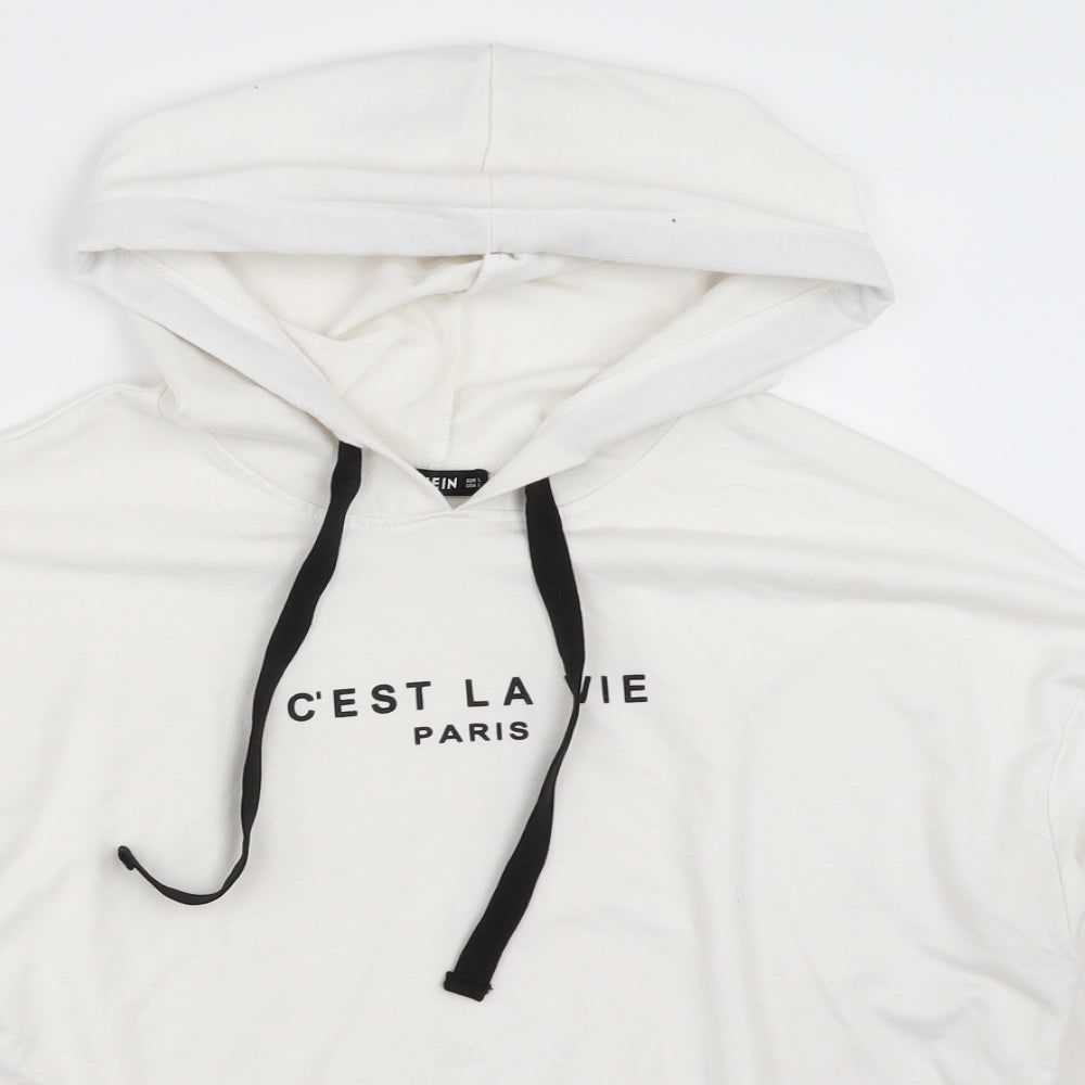 SheIn Womens White   Pullover Hoodie Size L