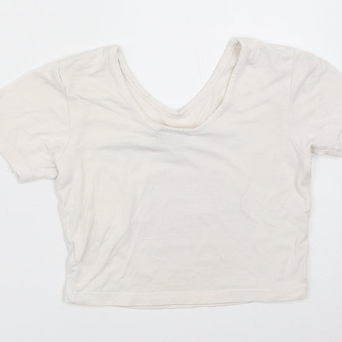 River Island Girls Ivory   Cropped T-Shirt Size 7-8 Years