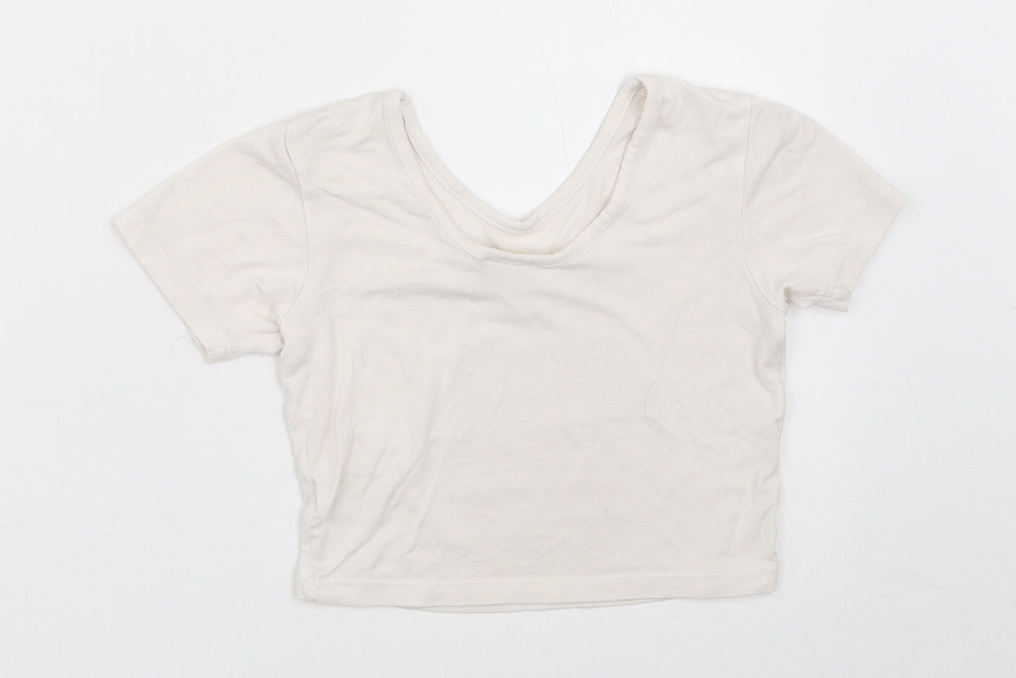 River Island Girls Ivory   Cropped T-Shirt Size 7-8 Years