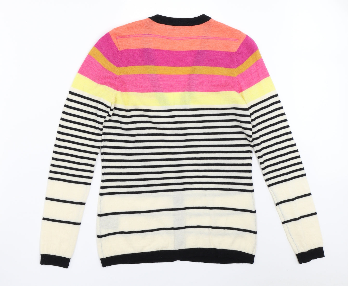 Clements Ribeiro Womens Ivory Striped  Cardigan Jumper Size M