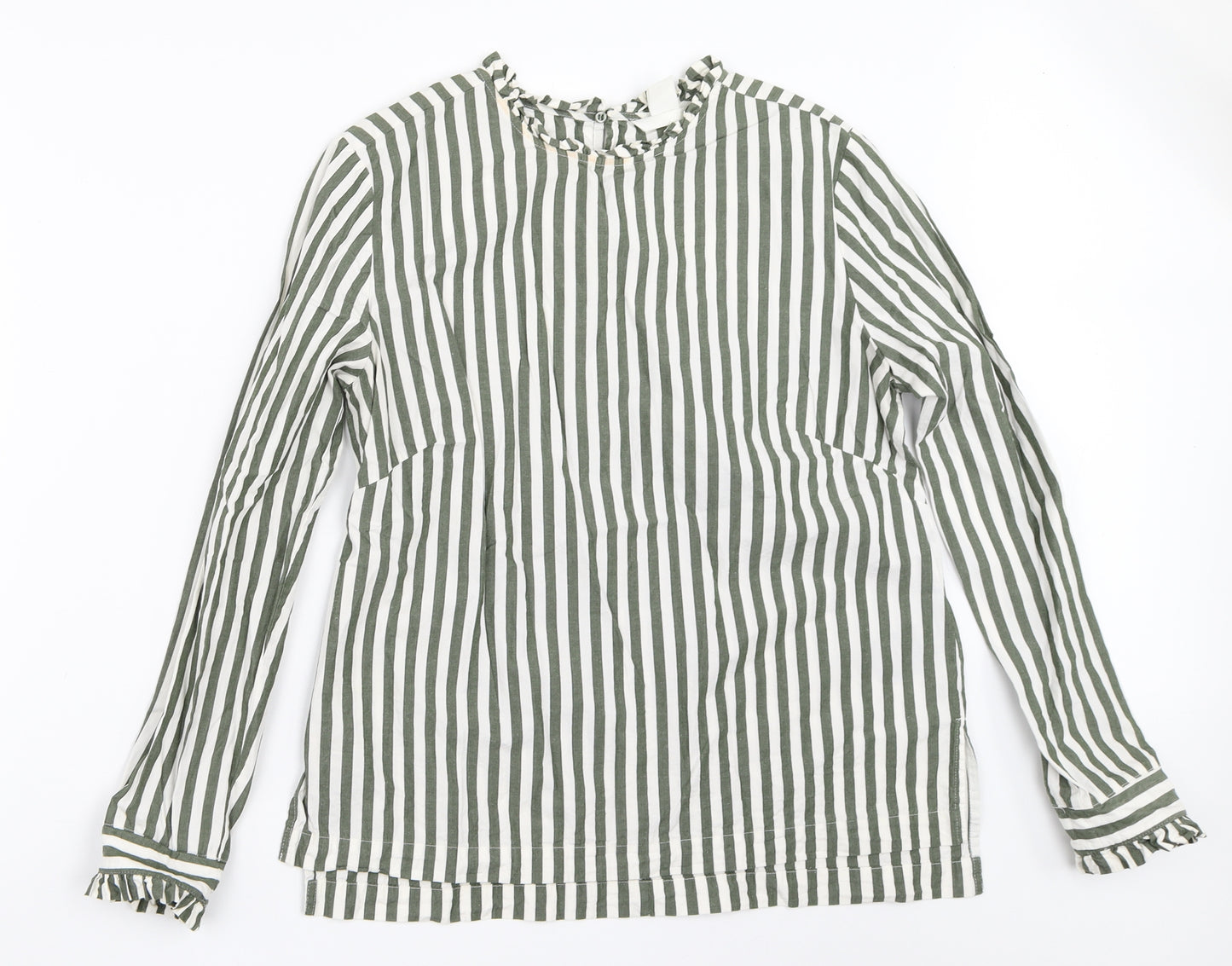 H&M Womens Green Striped  Basic Blouse Size 40