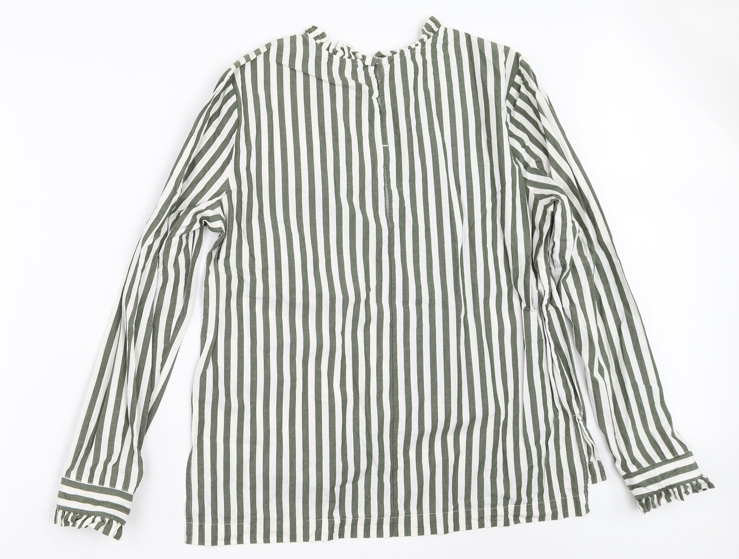 H&M Womens Green Striped  Basic Blouse Size 40
