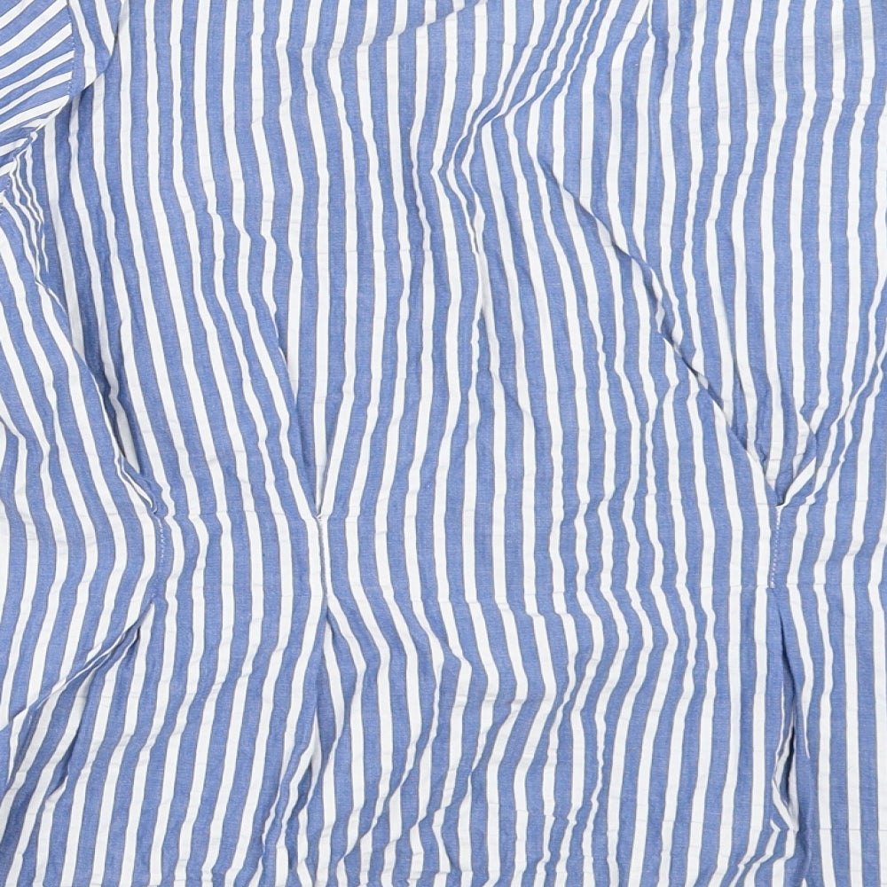 Monsoon Womens Blue Striped  Basic Button-Up Size 18