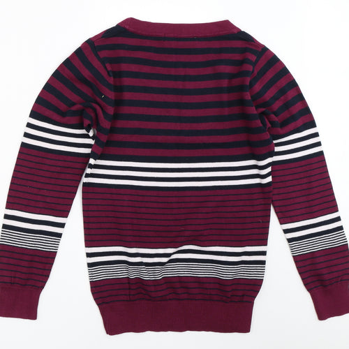 EWM Womens Purple Striped  Pullover Jumper Size S