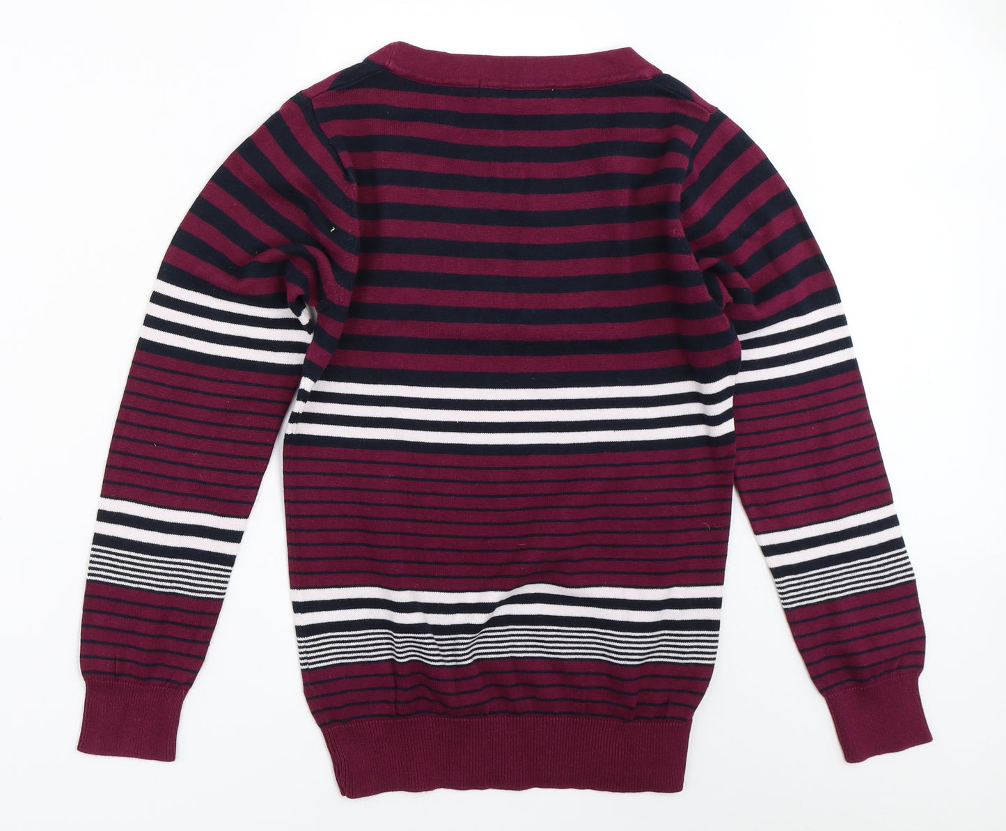EWM Womens Purple Striped  Pullover Jumper Size S