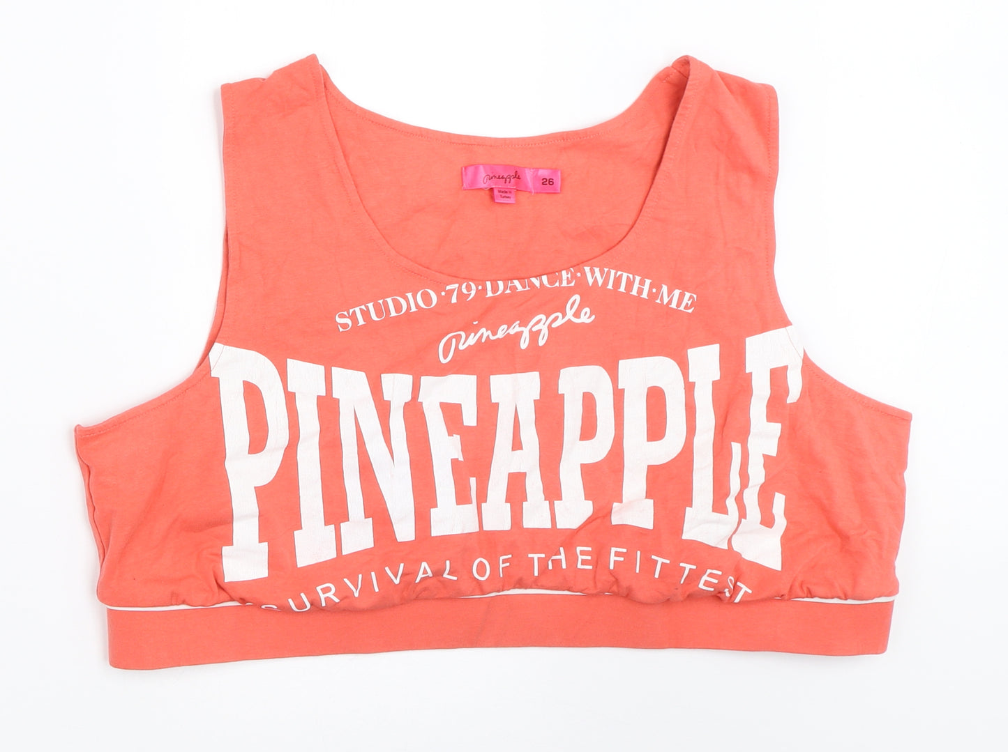 Pineapple Womens Orange   Cropped Tank Size 26