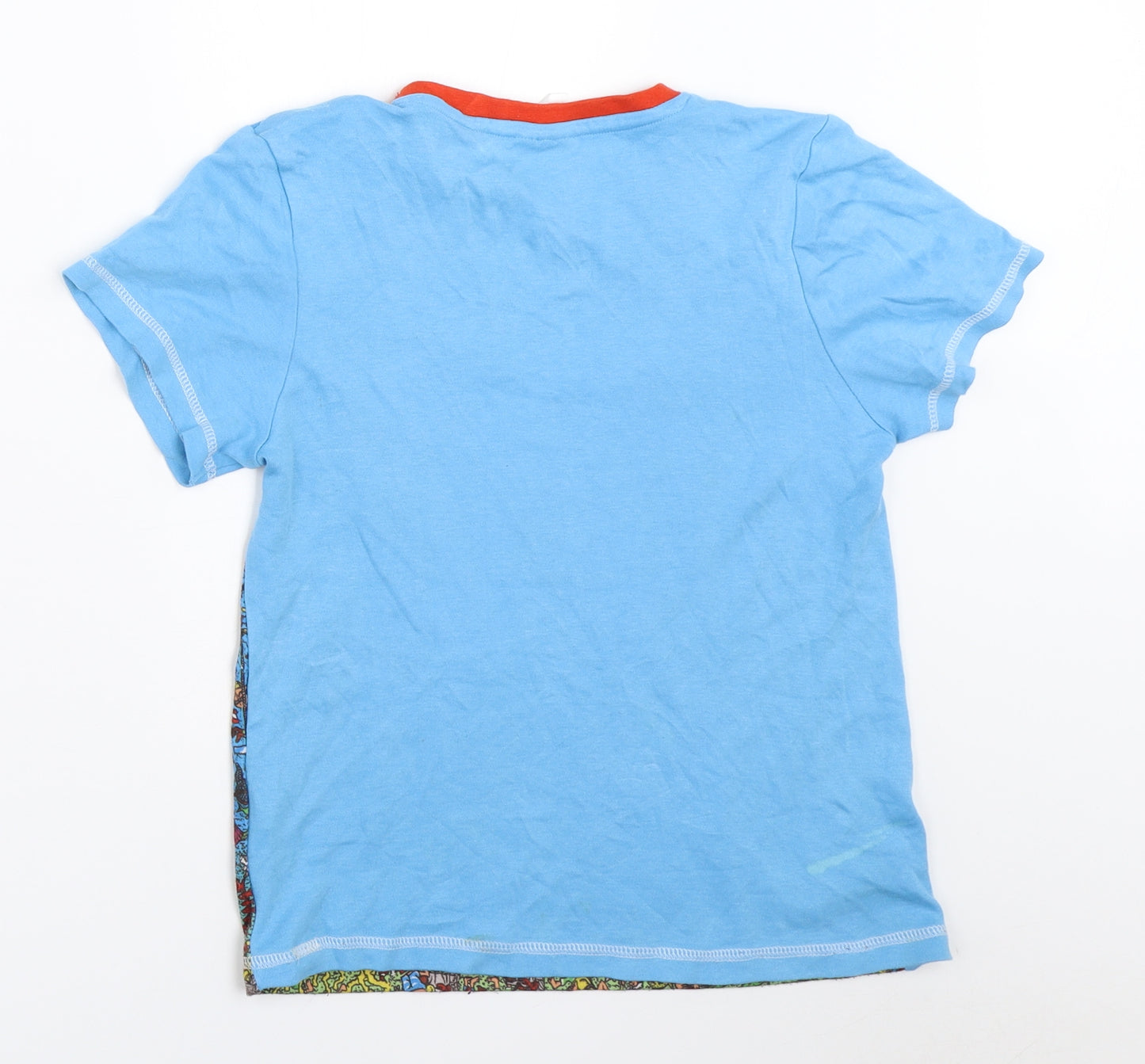 George Boys Blue   Basic T-Shirt Size 8-9 Years  - where's wally?