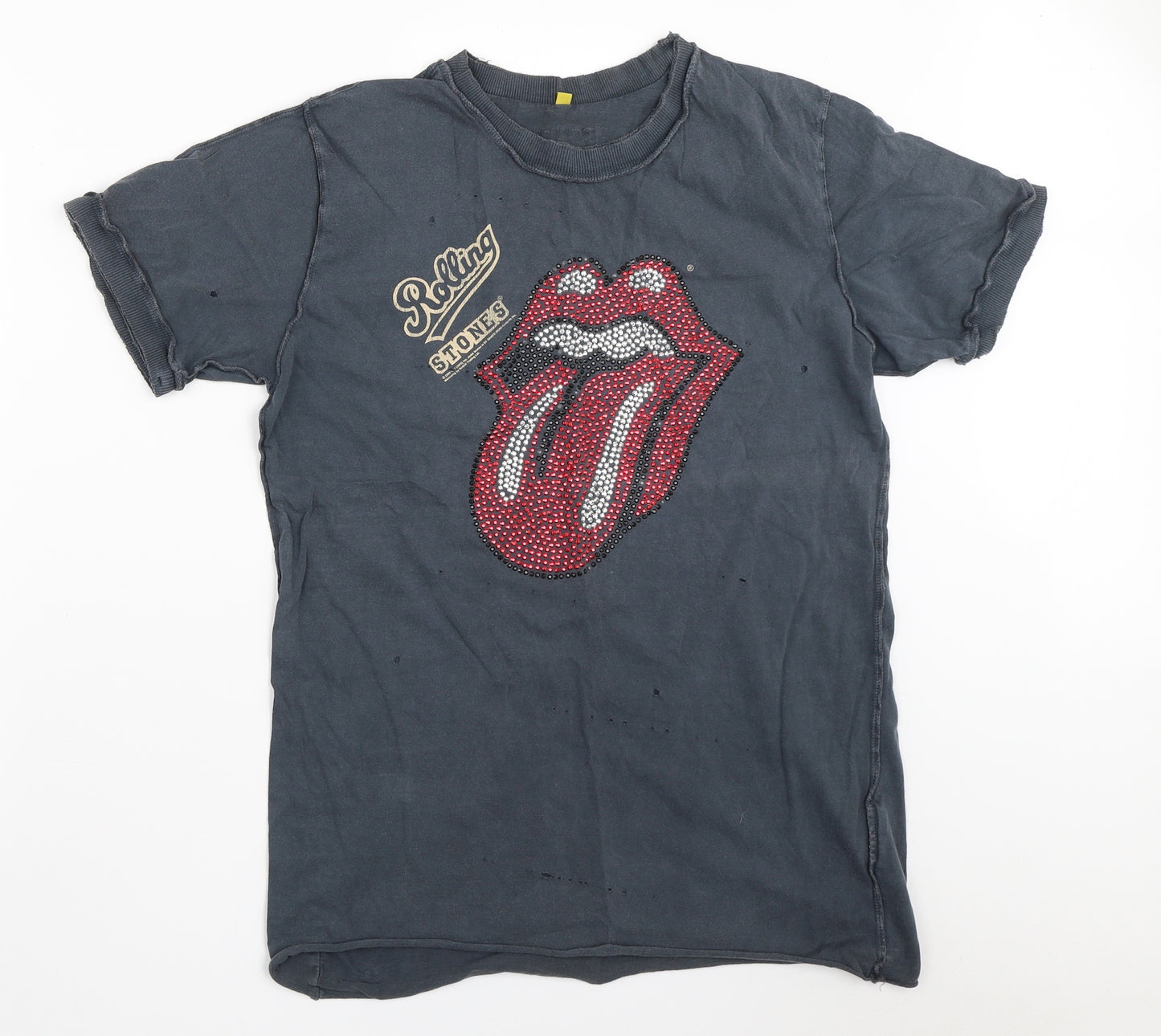 Preworn Womens Grey   Basic T-Shirt Size M  - The Rolling Stones