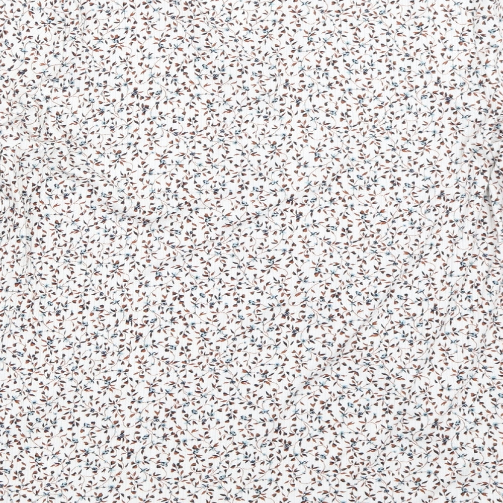 Marks and Spencer Womens Ivory Floral  Basic T-Shirt Size 16