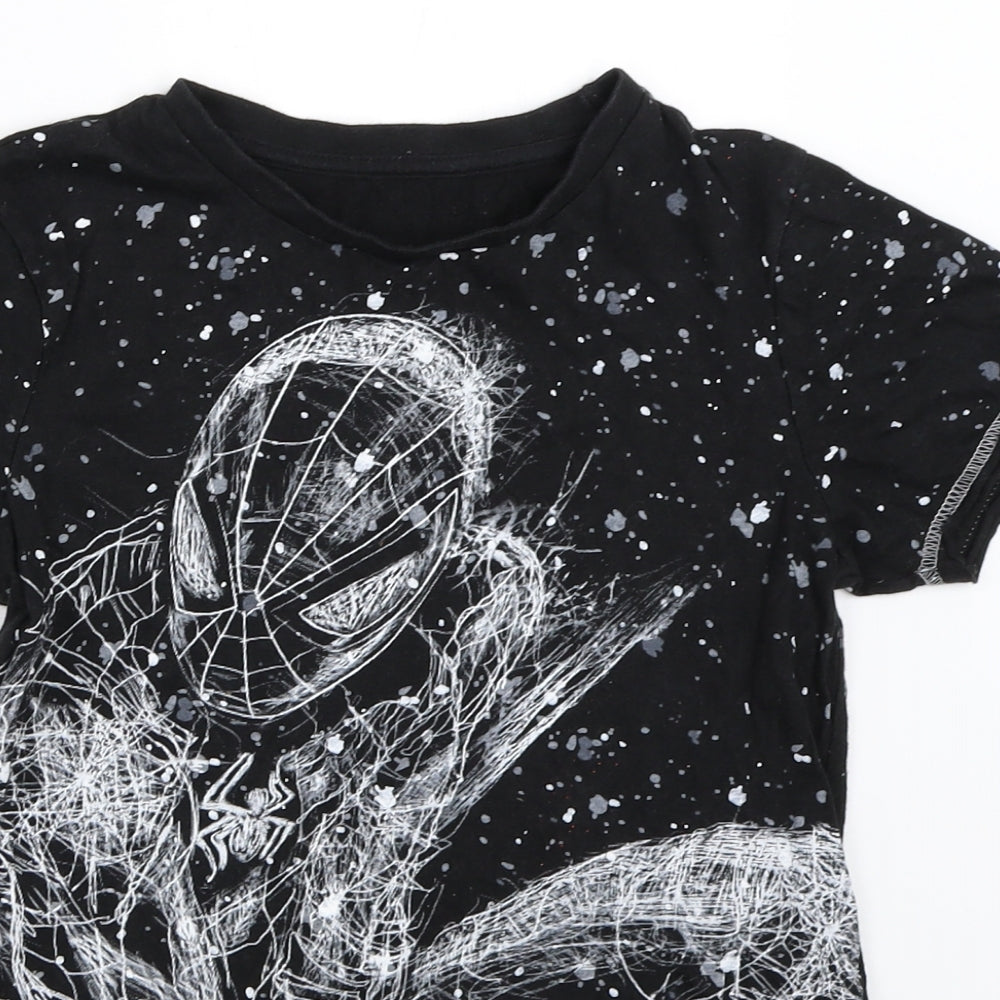 Nutmeg Boys Black   Basic T-Shirt Size 9-10 Years  - spiderman