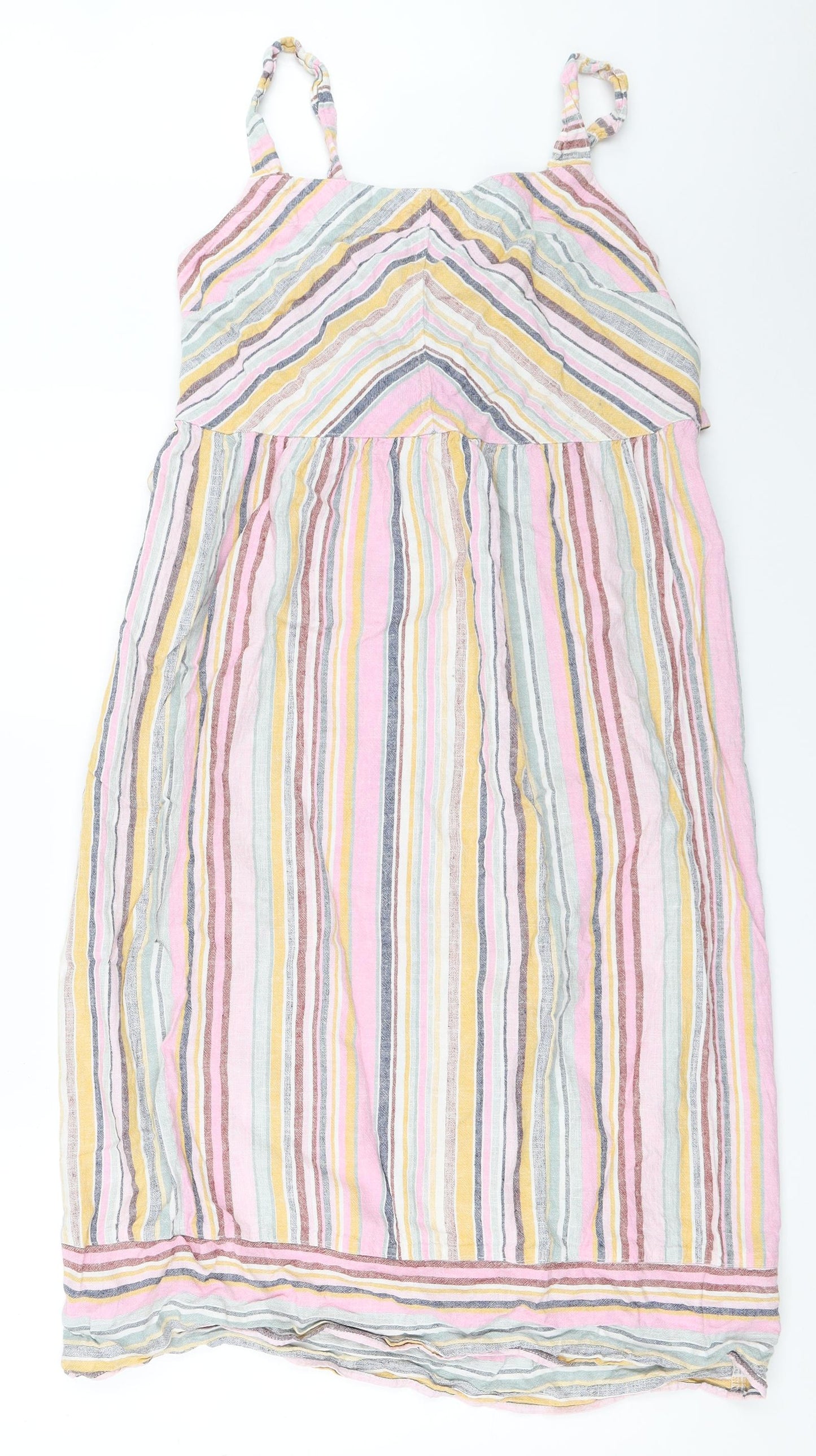 George Womens Pink Striped  Fit & Flare  Size 12