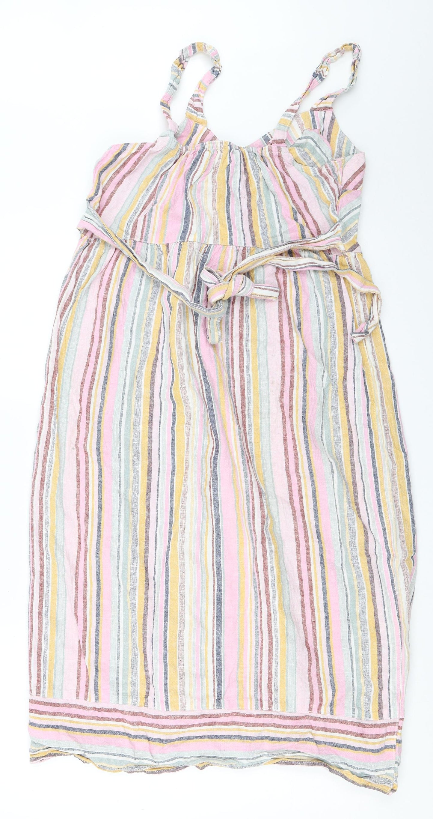 George Womens Pink Striped  Fit & Flare  Size 12