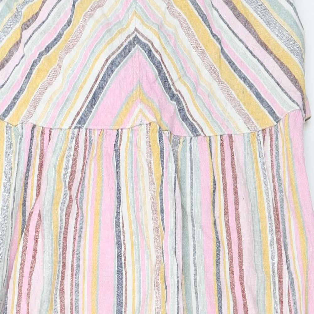 George Womens Pink Striped  Fit & Flare  Size 12