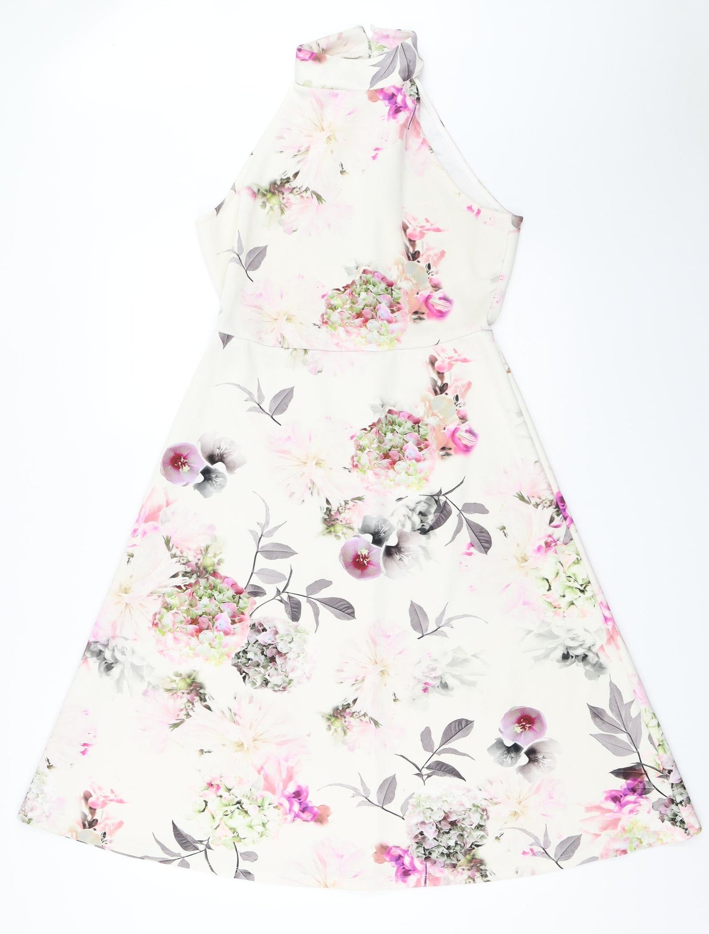 TU Womens Ivory Floral  Fit & Flare  Size 12