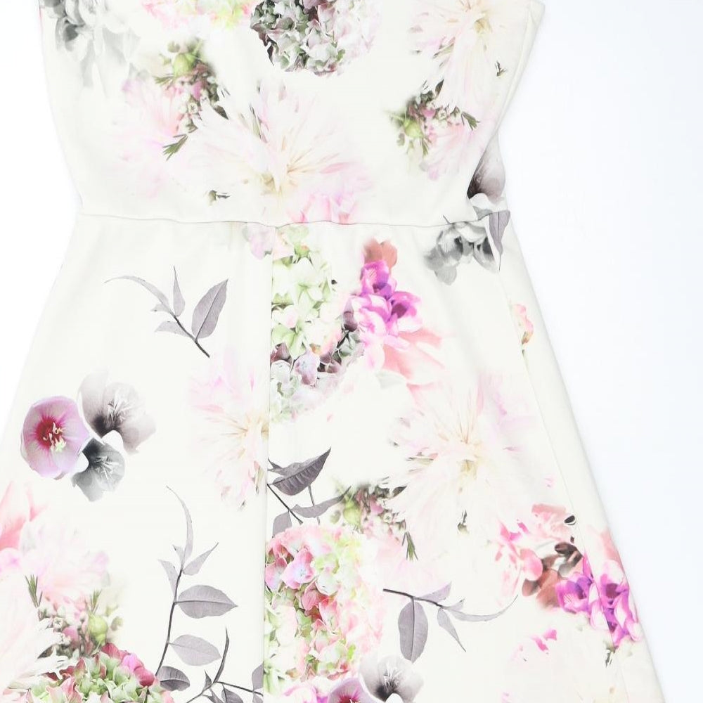 TU Womens Ivory Floral  Fit & Flare  Size 12