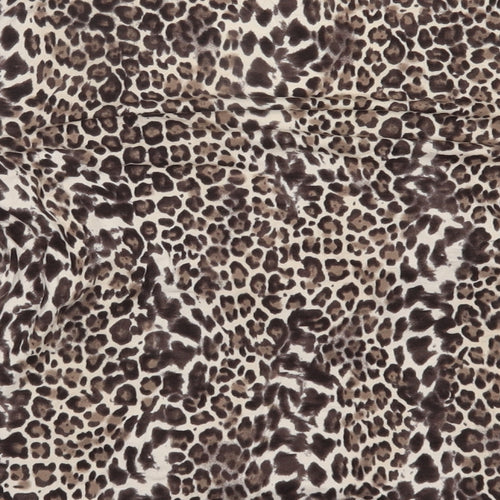 Planet  Womens Brown Animal Print  Basic Blouse Size 12